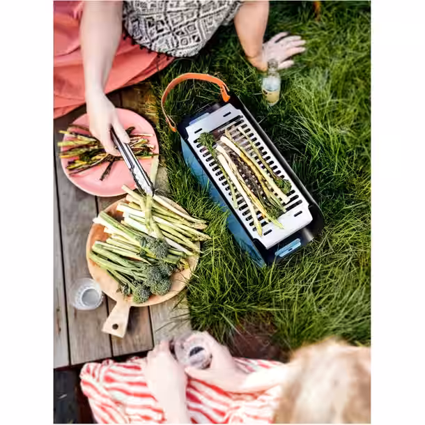 UNA Portable Tabletop Charcoal Grill - Pastel Blue - Image 7