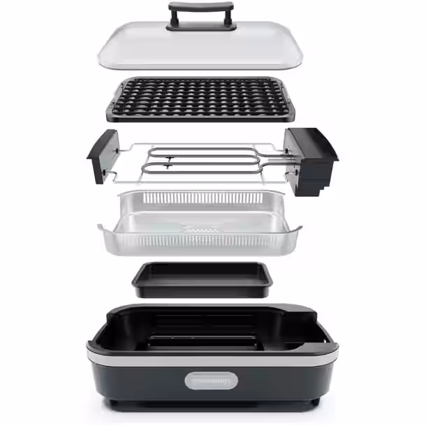 CHEFMAN AccuGrill Smokeless Indoor Grill with Temperature Probe - Black