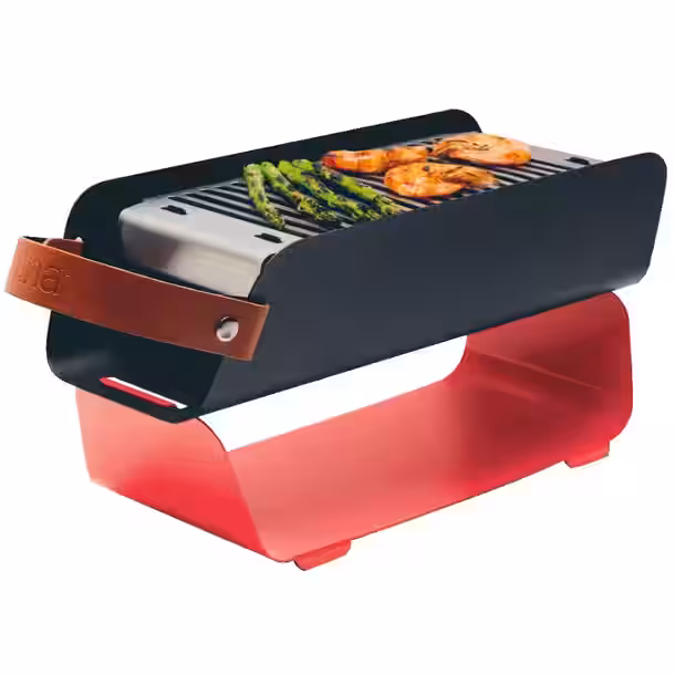 UNA Portable Tabletop Charcoal Grill - Strawberry Red - Image 4